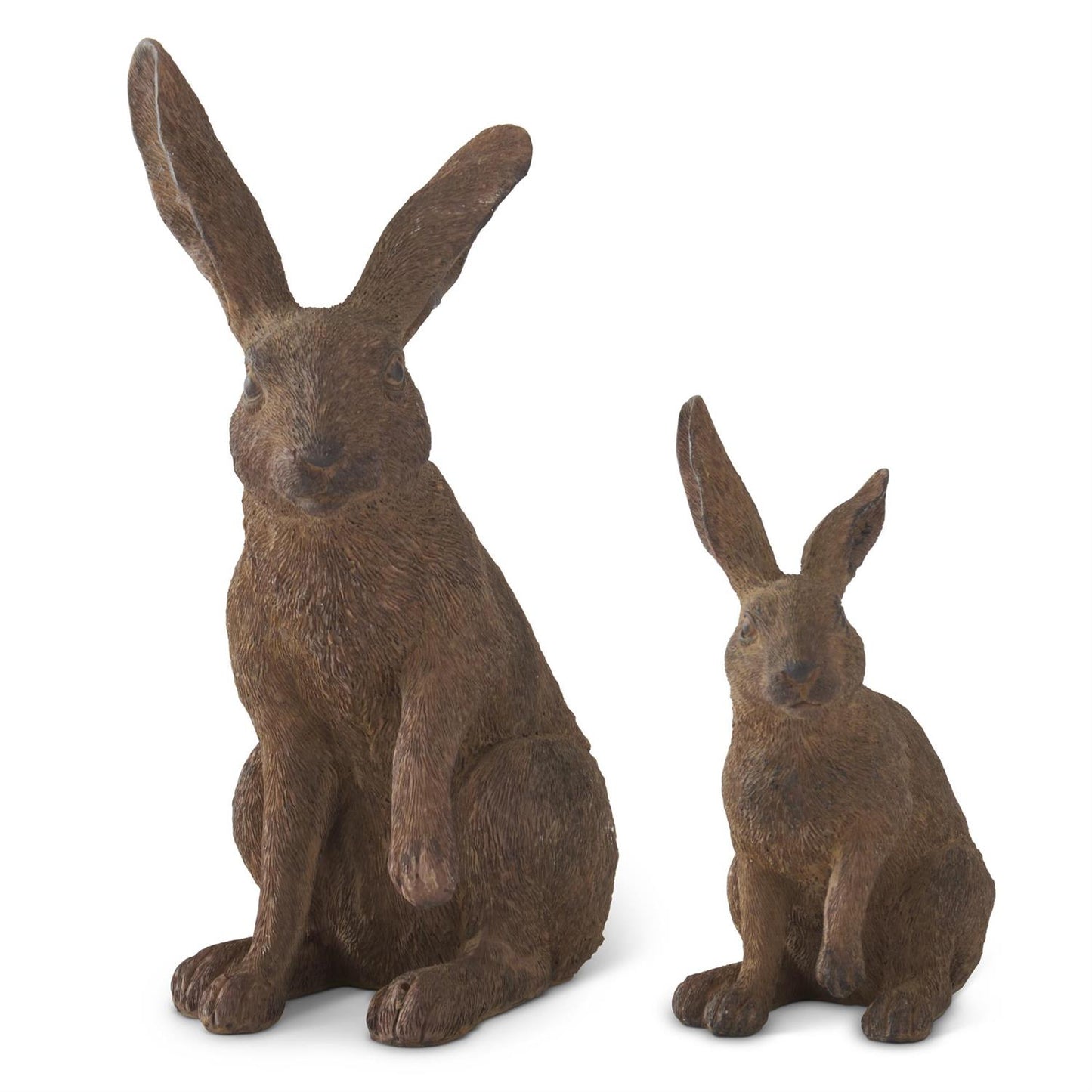 Brown Textured Resin Rabbit