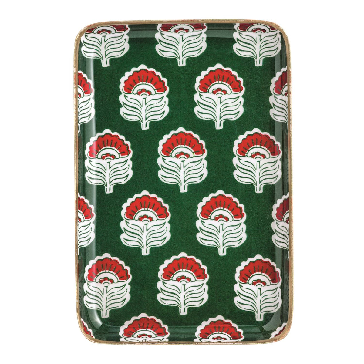 GREEN BLOCK METAL TIDBIT PLATE
