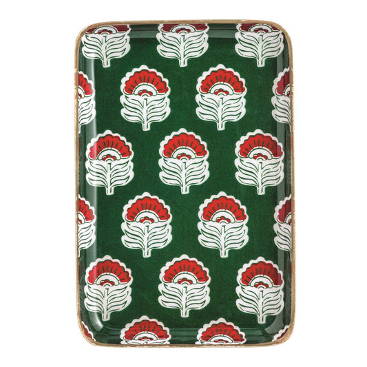 GREEN BLOCK METAL TIDBIT PLATE