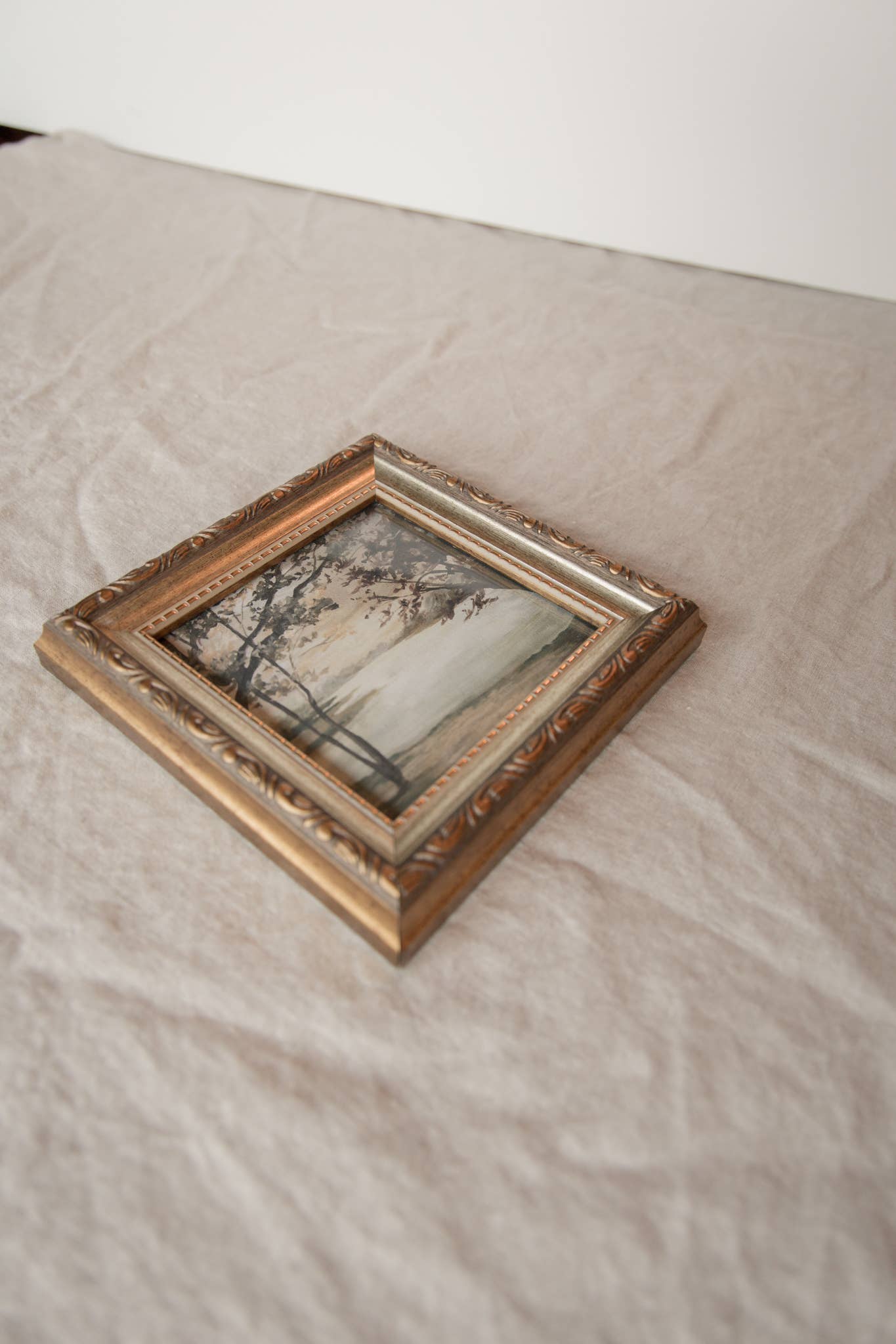 Antique Style Framed Art Print-Landscape-"The Lake House"