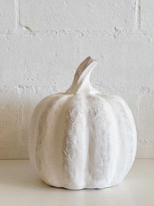 WHITE TERRACOTTA PUMPKIN