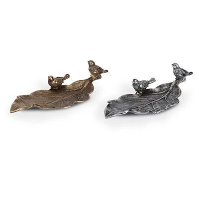 Leaf Bird Pewter Dish