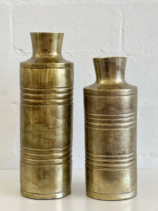 10.5" BURNT CHAMPAGNE ALUM. VASE