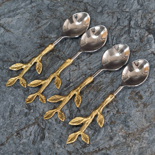 Gold Leaf Spoons, S/4