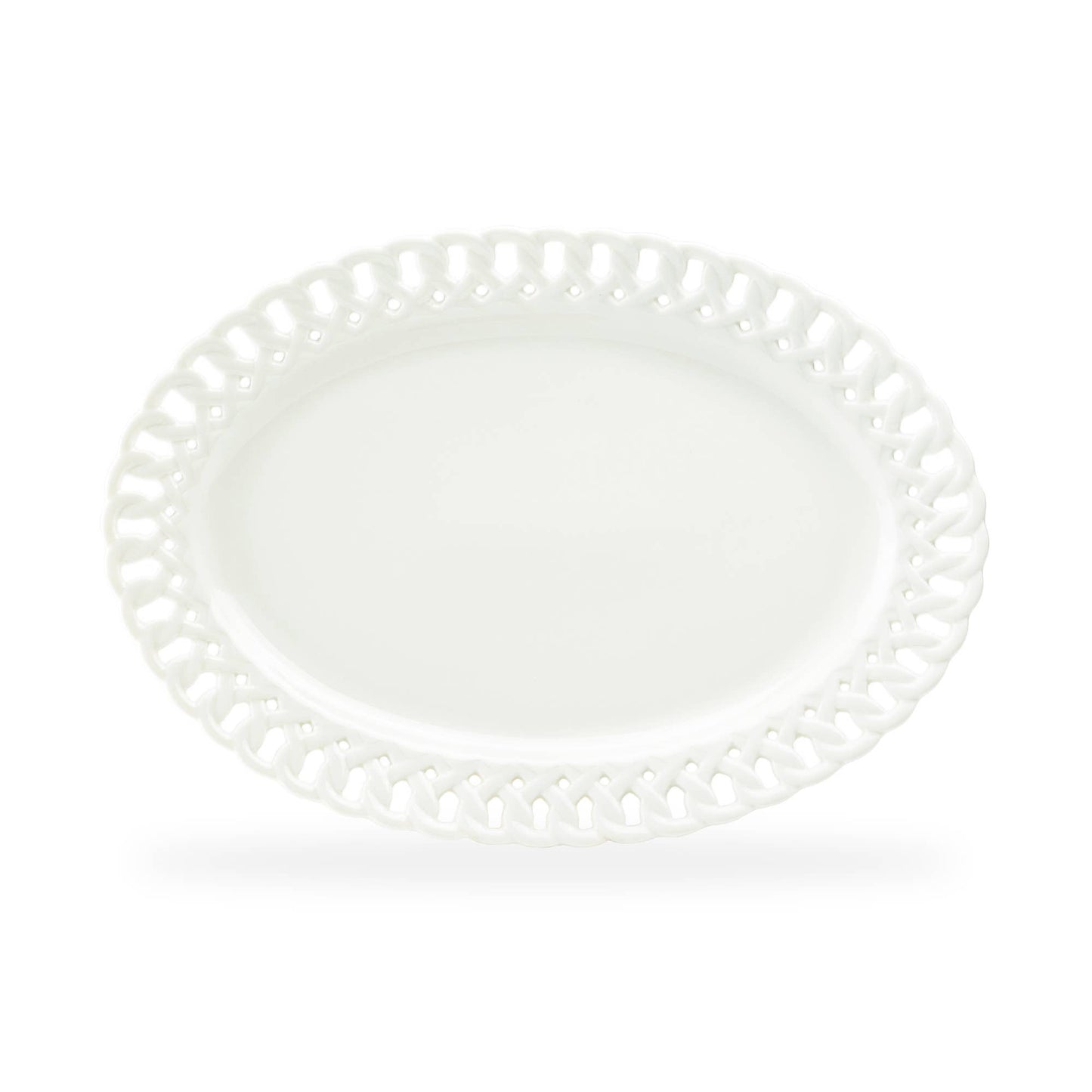 14.25" White Heirloom Fine Porcelain Oval Serving Platter