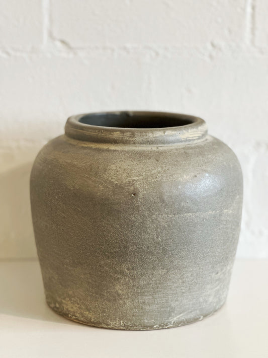 ANTIQUE STYLE CHARCOAL SQUARE VASE