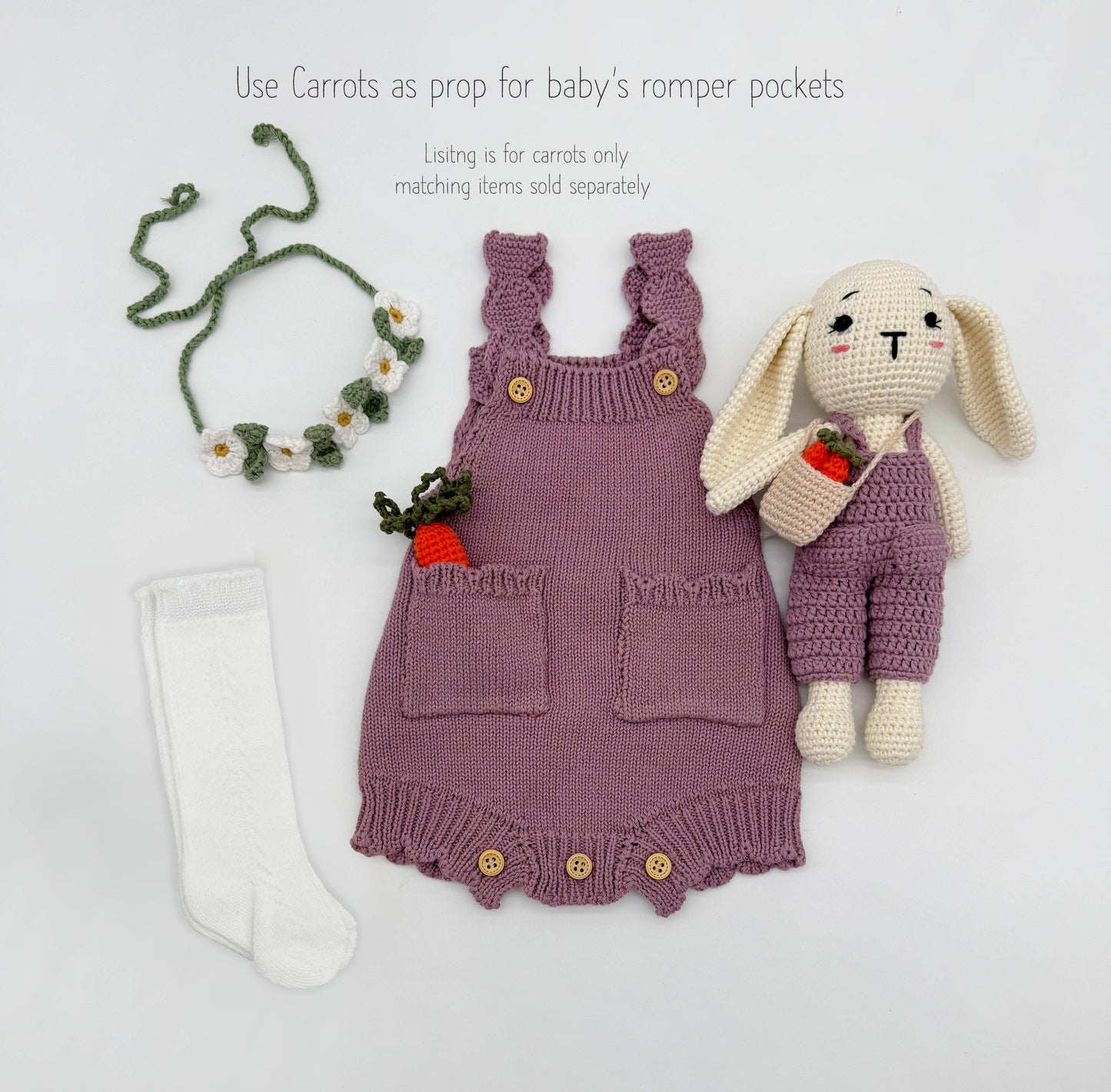 Crochet Pocket Carrots: 1 carrot