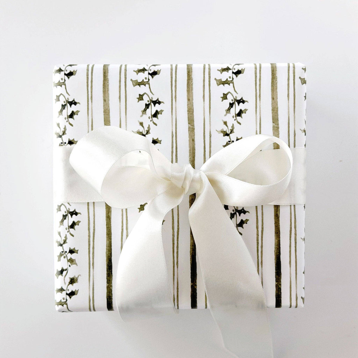 Holly stripe gift wrapping paper