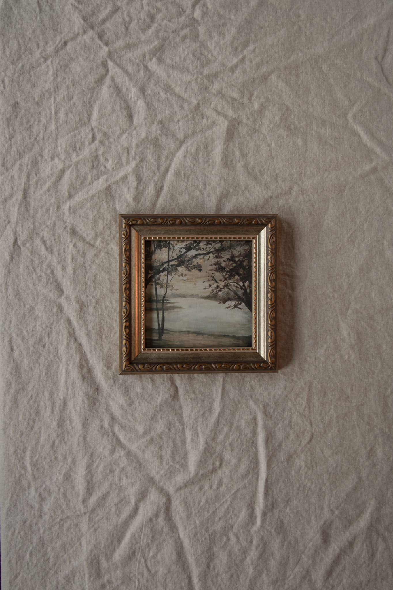 Antique Style Framed Art Print-Landscape-"The Lake House"