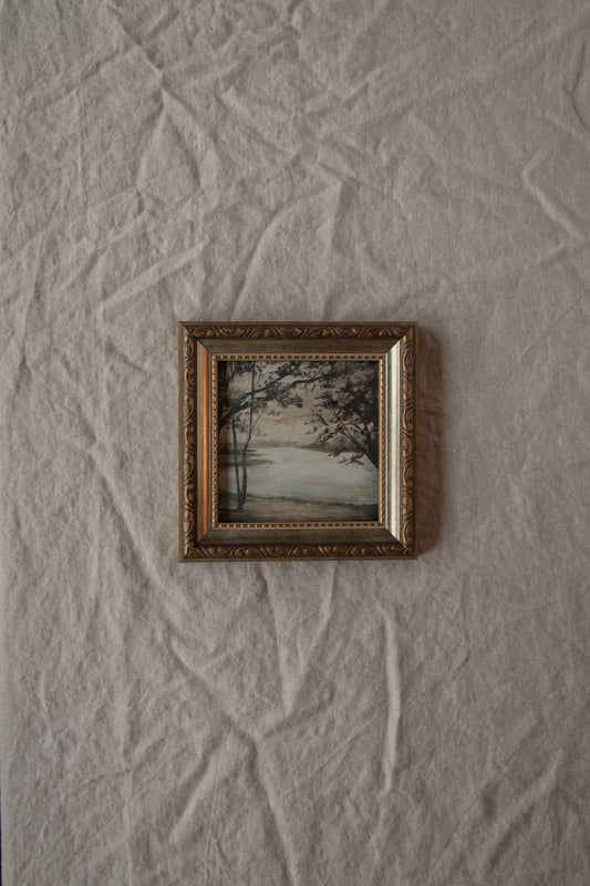 Antique Style Framed Art Print-Landscape-"The Lake House"