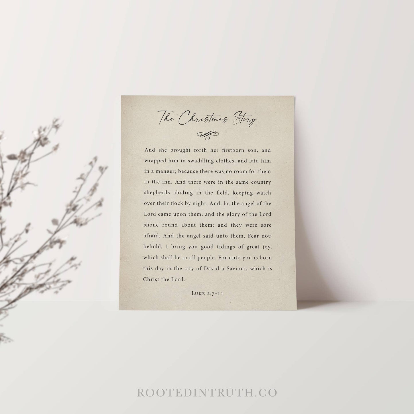 The Christmas Story Holiday Wall Art Print Christian Decor : 5x7