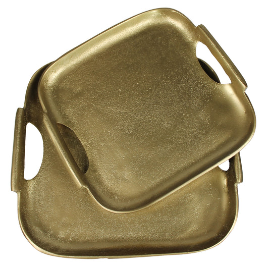 Brass Vana Trays with Round Handles