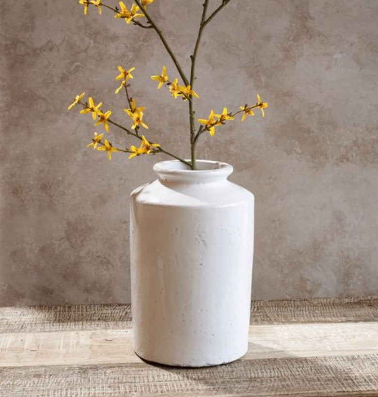 WHITE PILLAR VASE