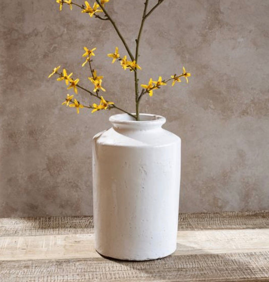 WHITE PILLAR VASE