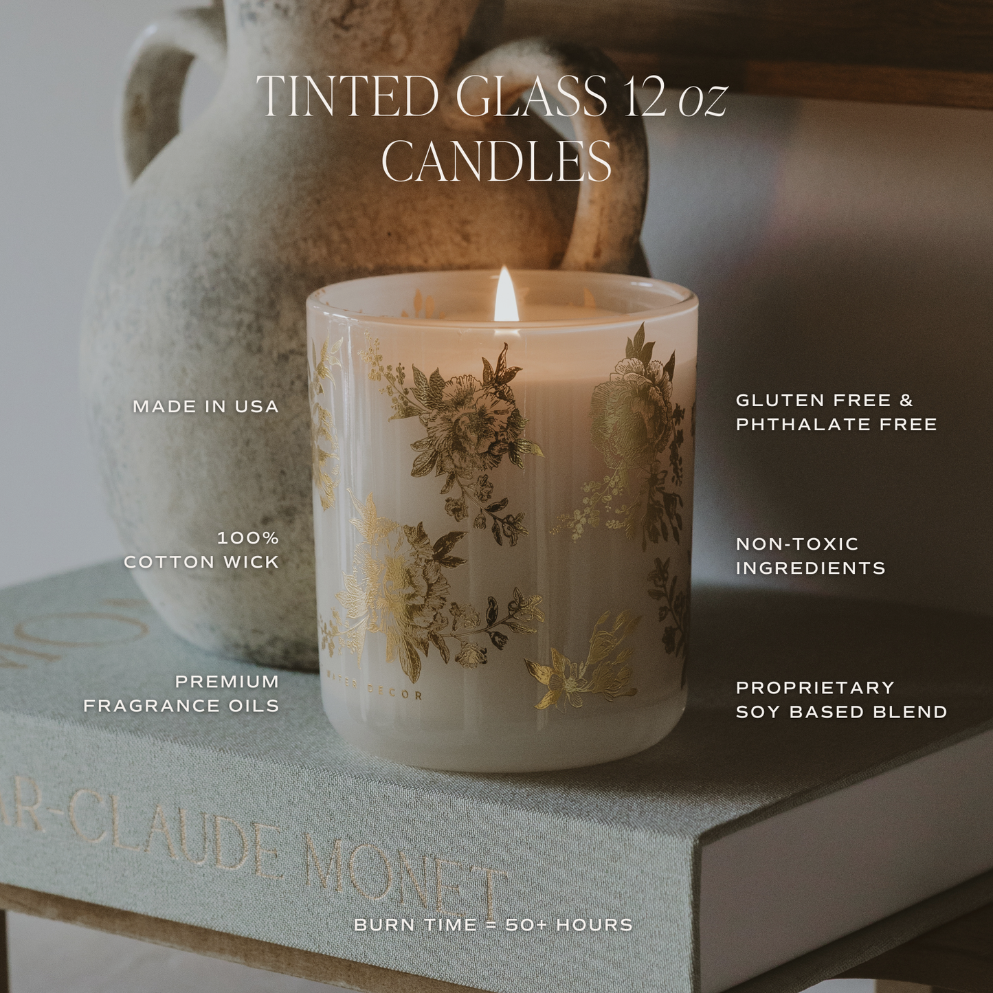 Gold Delft 12 oz Soy Candle - Home Decor
