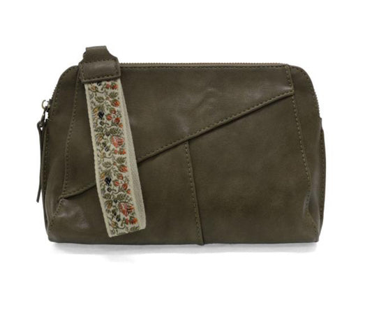 Olive Gigi Crossbody with Woven Wristlet Strap