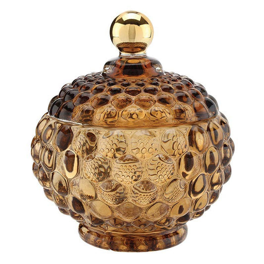 Amber Glass Jar: Glass / 4 Dia x 4.5 H