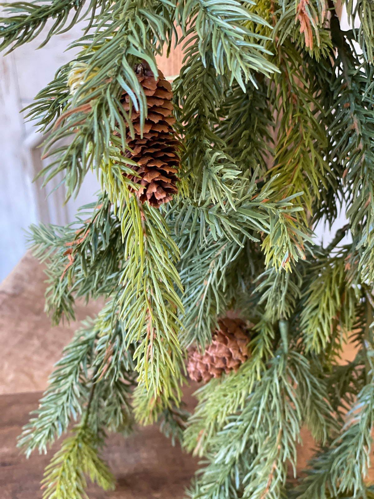 White Spruce Hanging w/ Cones 34"
