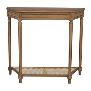 Lenora Demilune Console Table w Cane Shelf