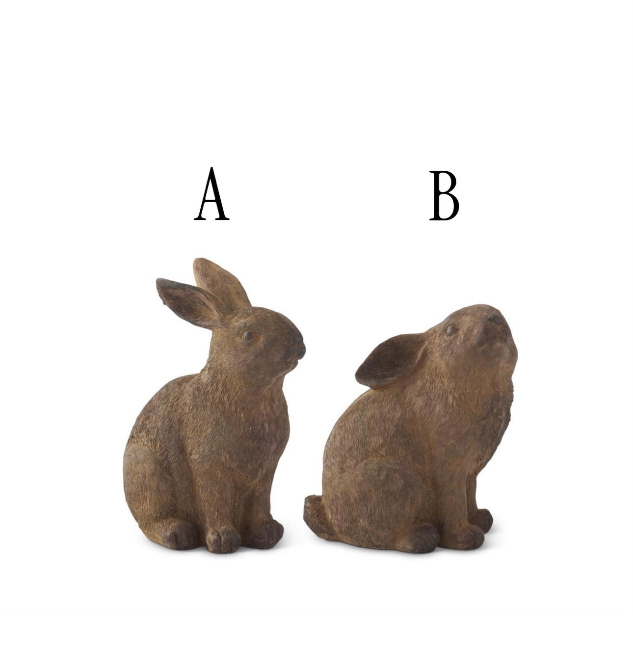 Brown Textured Resin Rabbit