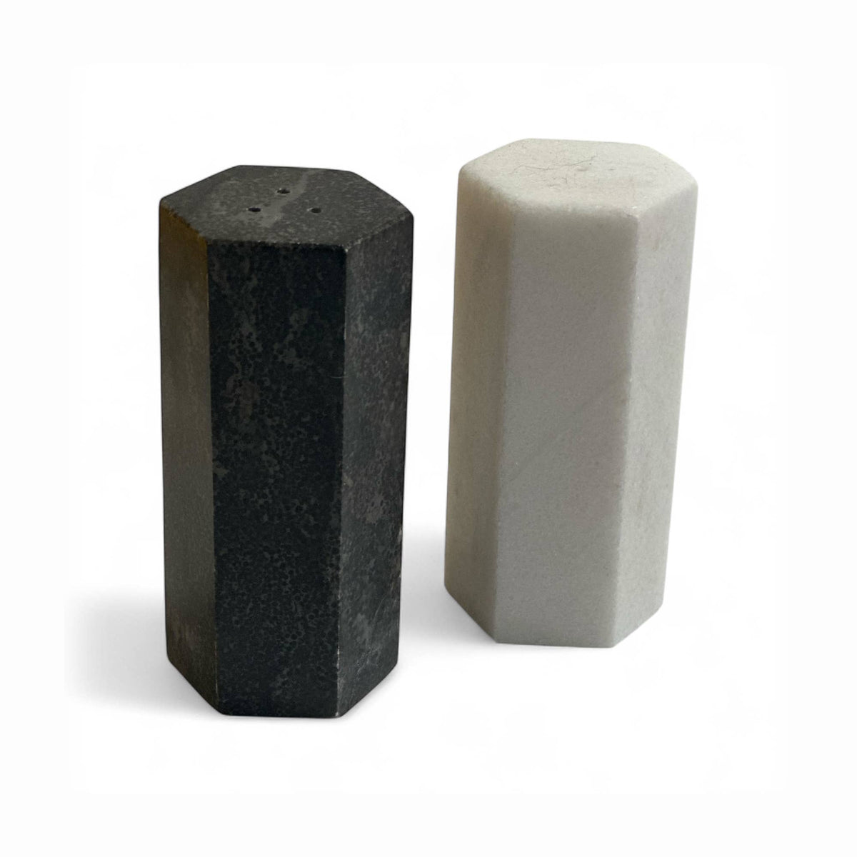 Hex Marble s & p Shakers, Set of 2