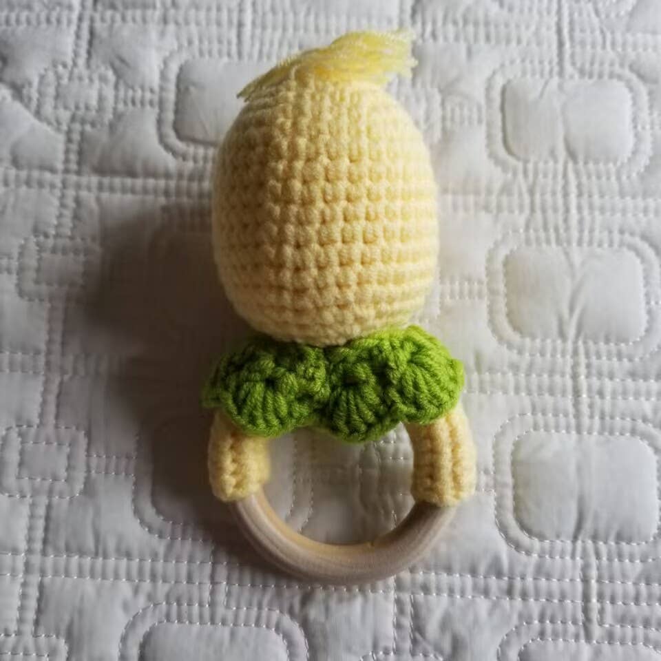 Yellow Chick Hand Crochet Rattle