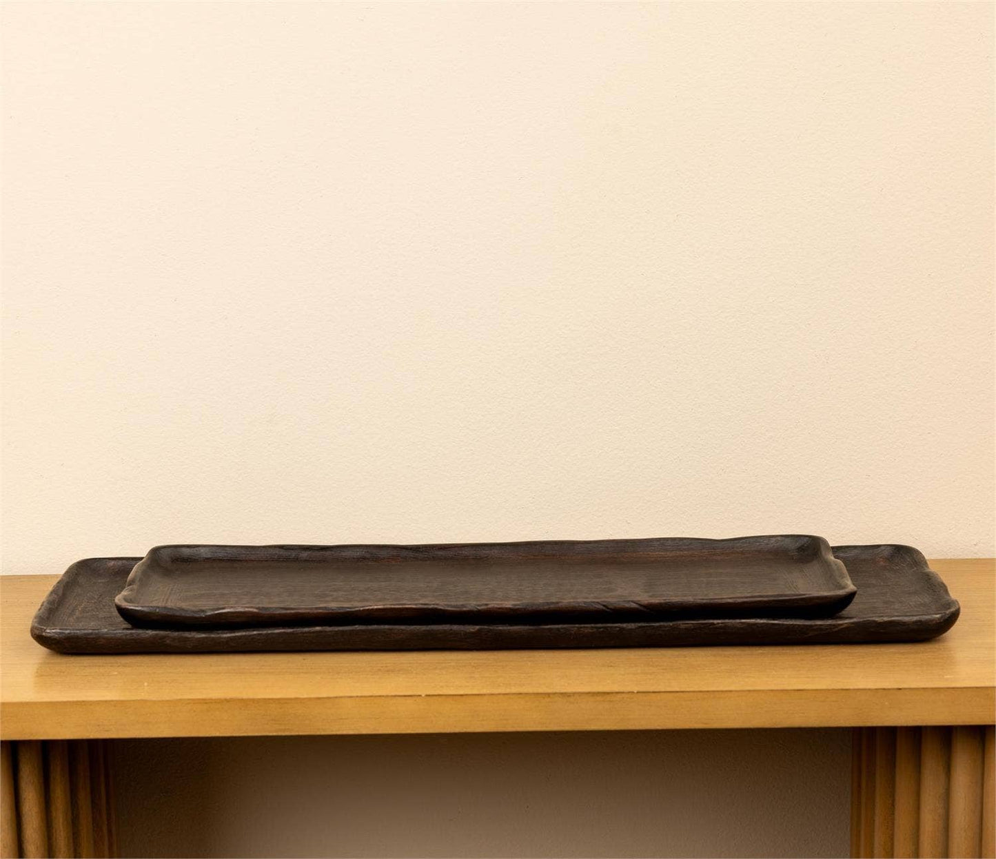 Artisanal Dark Wood Tray