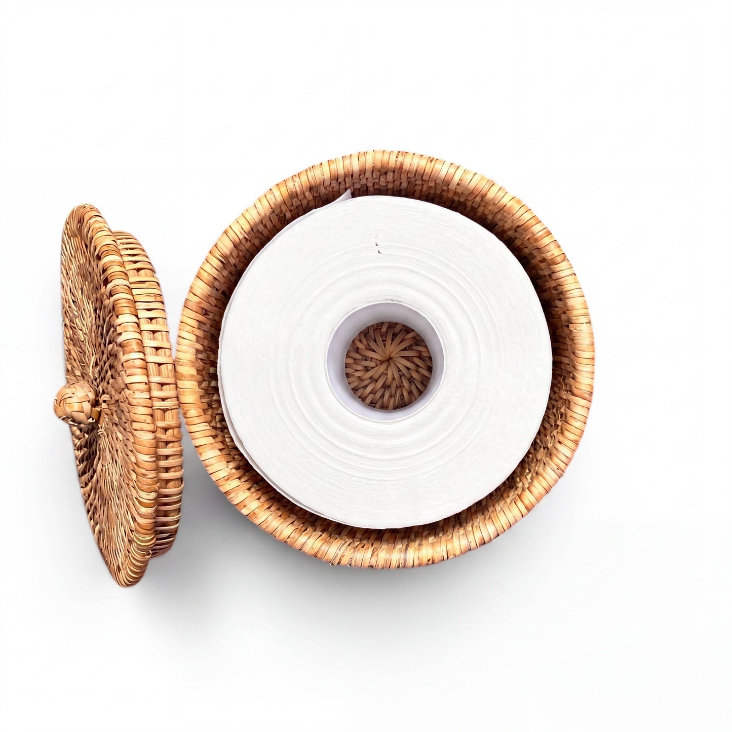Toilet Paper Holder (Single Roll) with Lid  : Natural Matte