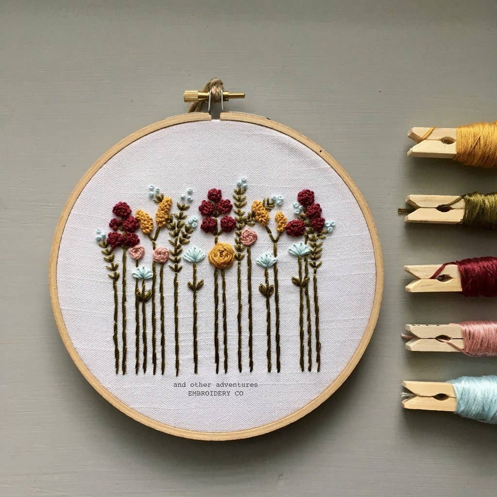 Hand Embroidery Kit - Autumn Wildflowers