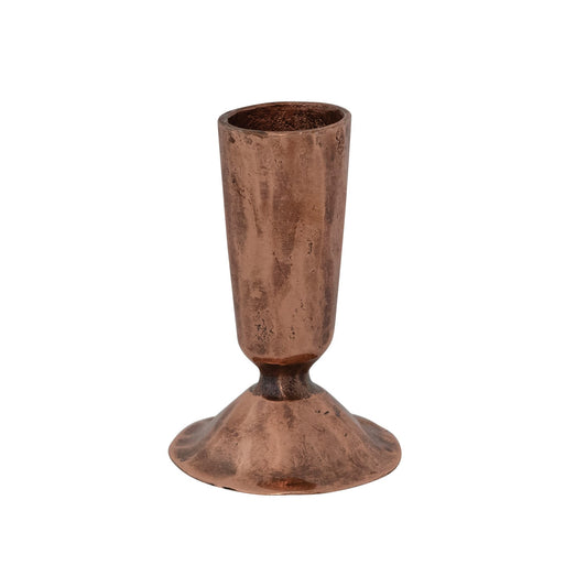 Hand-Forged Iron Taper Holder, Copper Finish