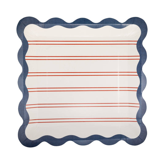 Red Stripes Paper Plate - 11"