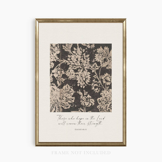 Hope in the Lord Christian Wall Art Print Decor Vintage: 5x7