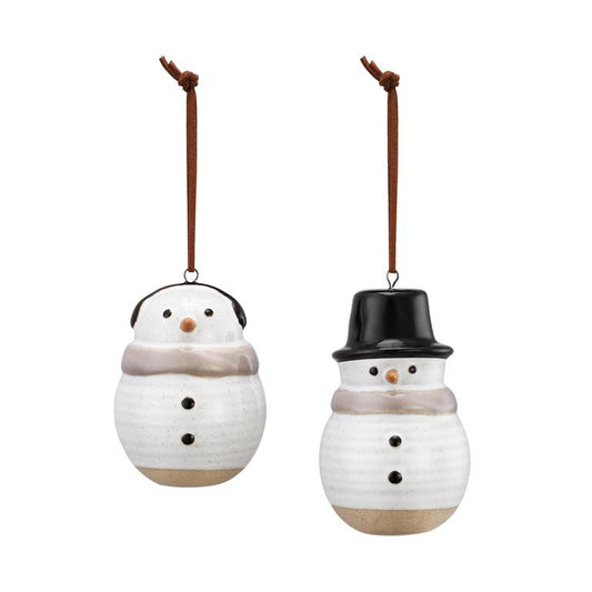 Ceramic Snowmen Ornament
