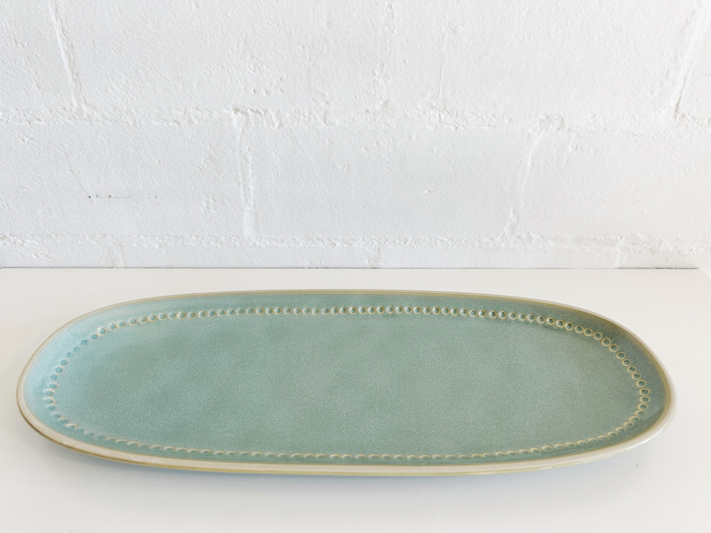 Aqua Stoneware Serving Platter