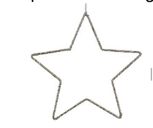 Open Wire Silver Glitter Star Ornament