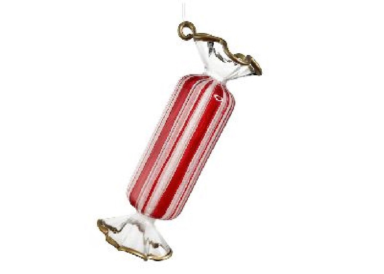 Glass candy white-red-gold
