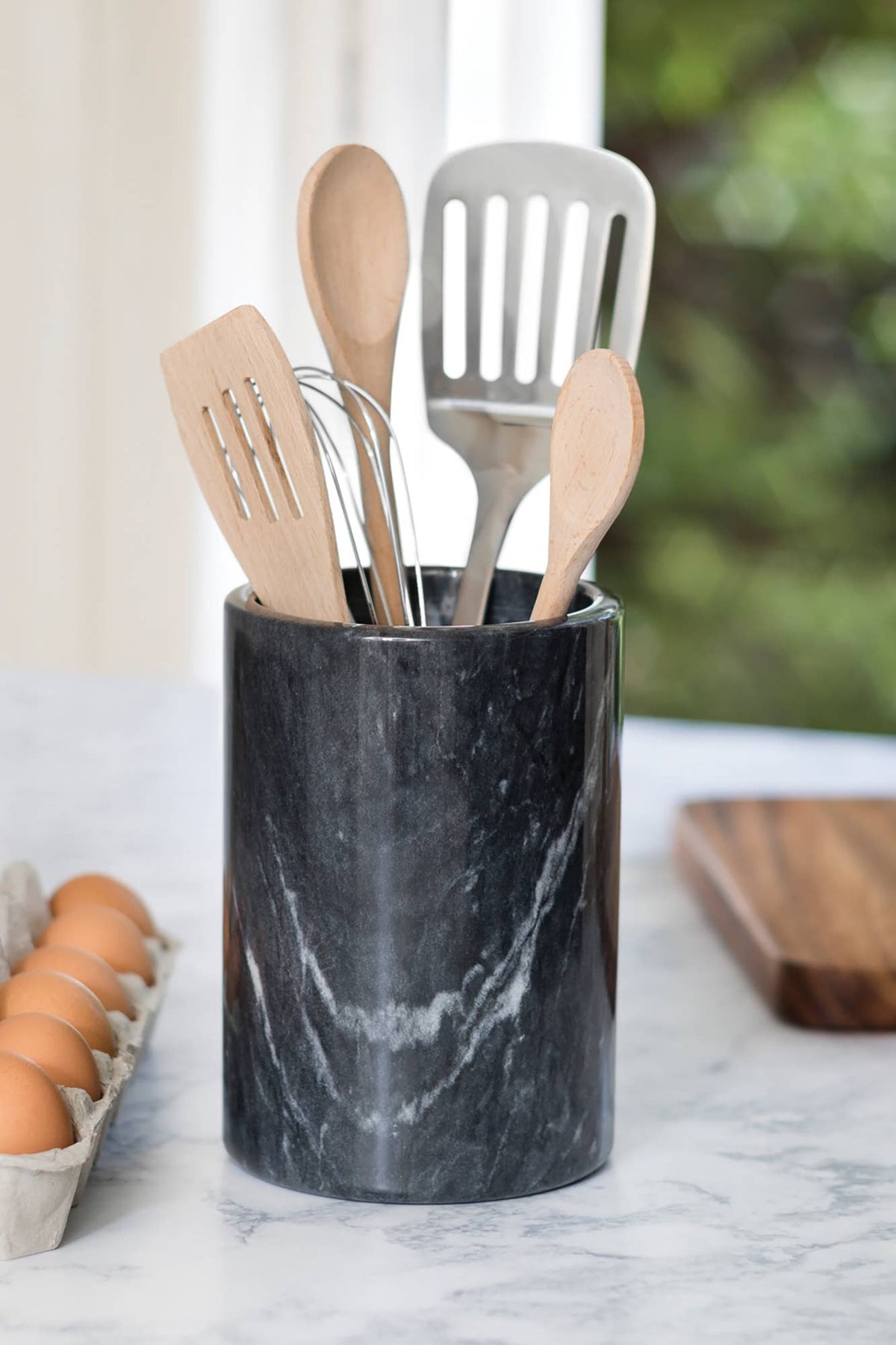 Black Marble Utensil Holder