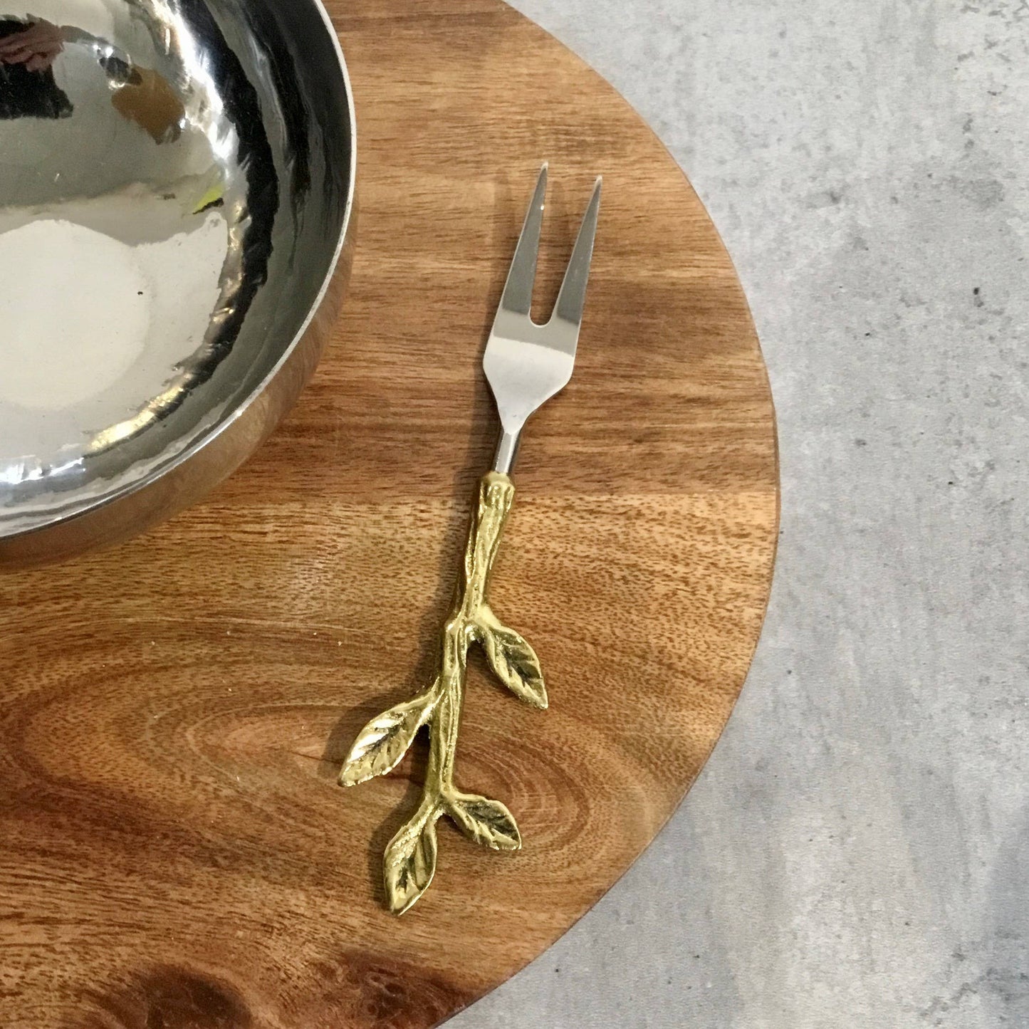 Gold Leaf Bud Handle Forks, Set of 4