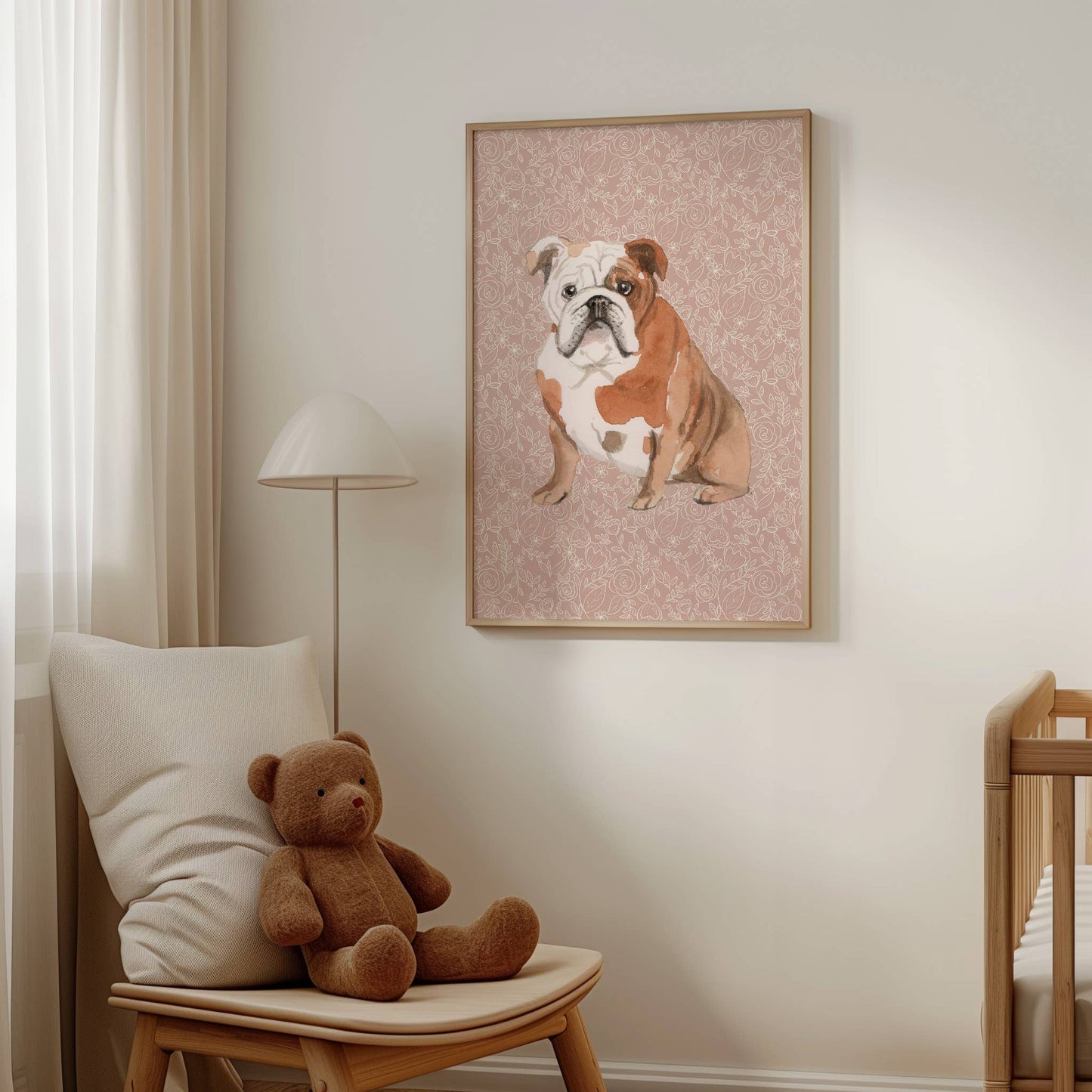 English Bulldog Wall Art: 5" x 7" (vertical)