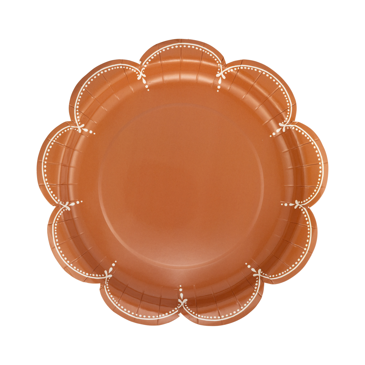 WDT1341 - Scalloped Rust Paper Plates
