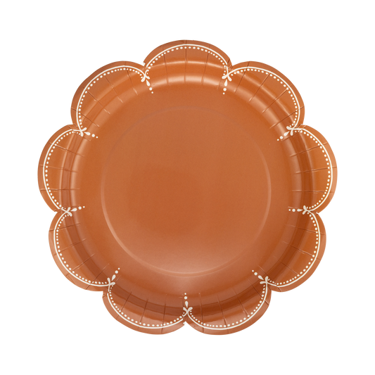 Scalloped Rust Paper Plates