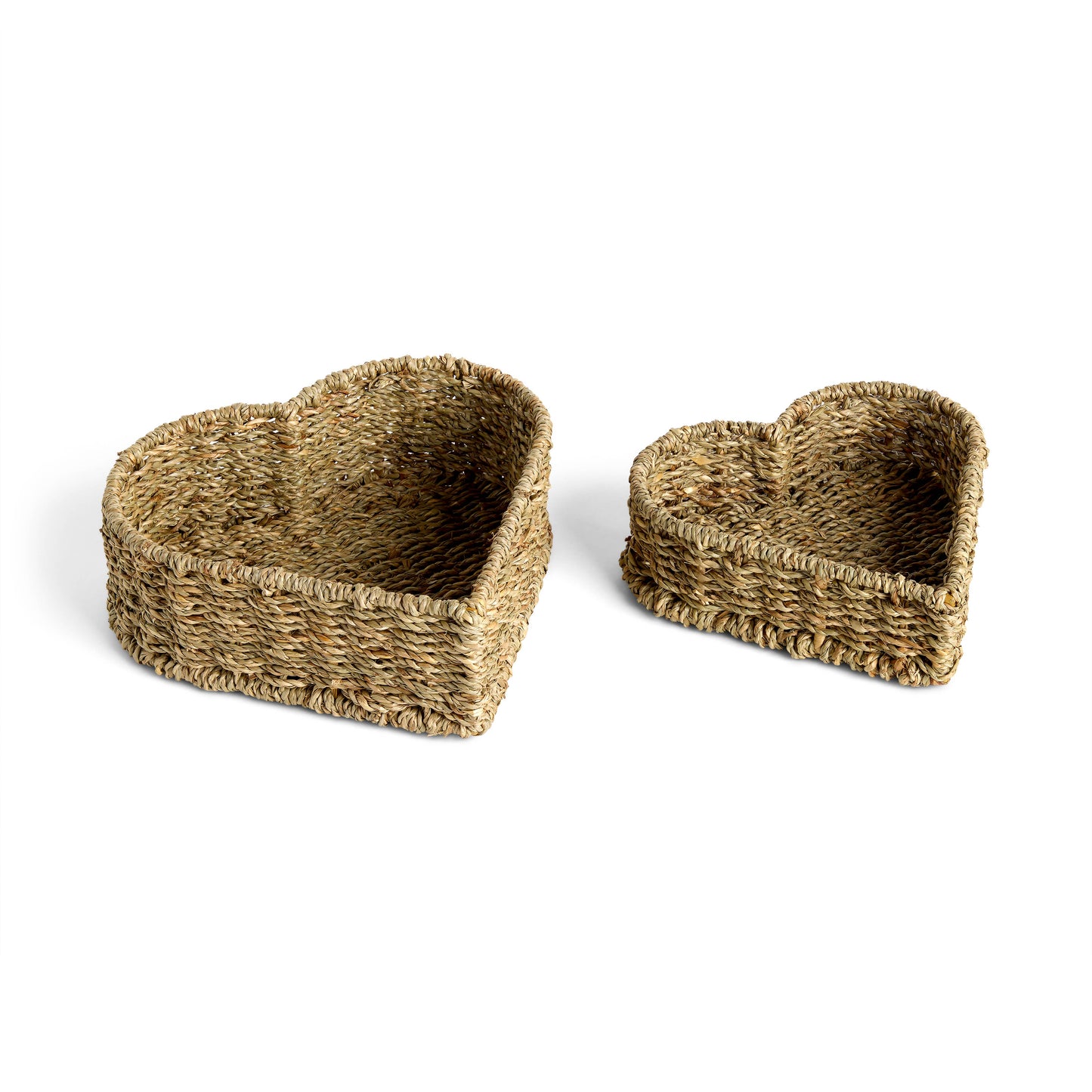Woven Heart Baskets - Set of 2