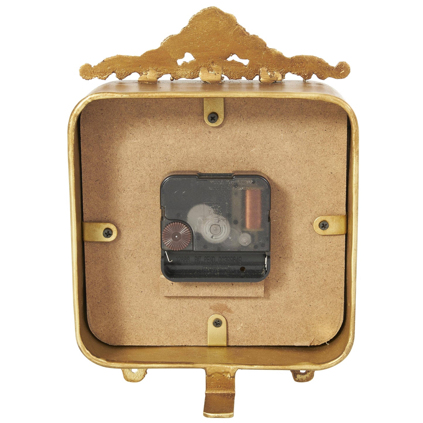 French Country Gold Metal Clock
