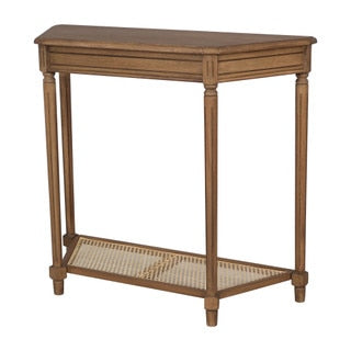 Lenora Demilune Console Table w Cane Shelf