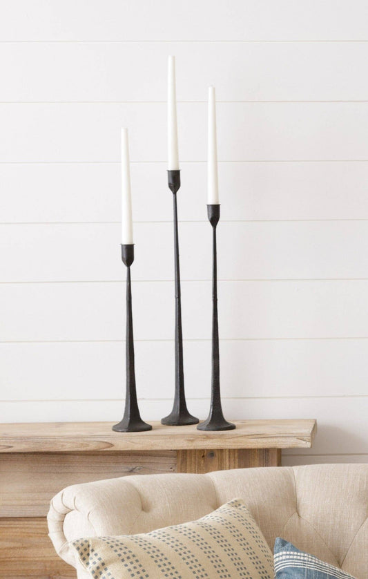 Hand Forged Metal Candle Holders (Set Of 03)