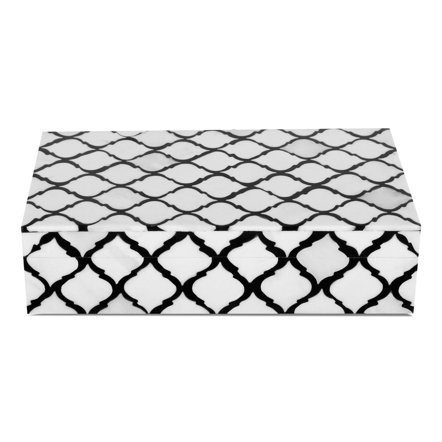 Decorative Box Moroccan Black & White 8x5x2 Inch: Moroccan B&W