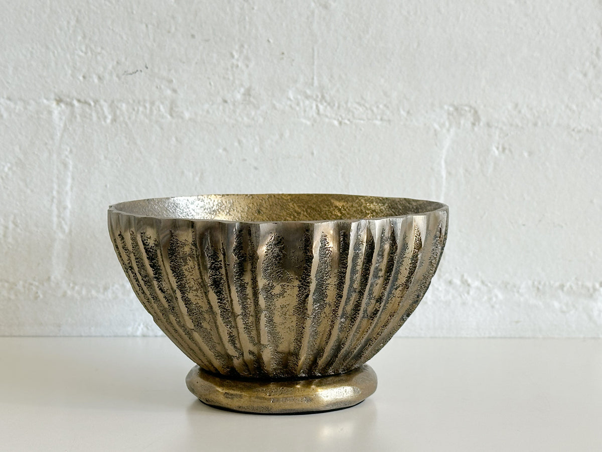 ANTIQUE STYLE GOLD STRIPE FOOTED BOWL