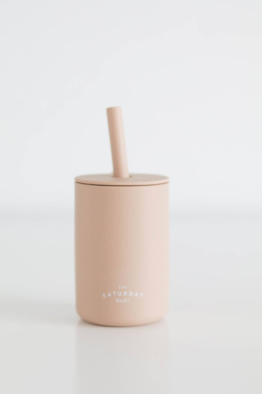 The Saturday Baby Silicone Straw Cup: Sand