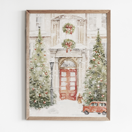 Snowy Doors Art Print: 5" x 7"