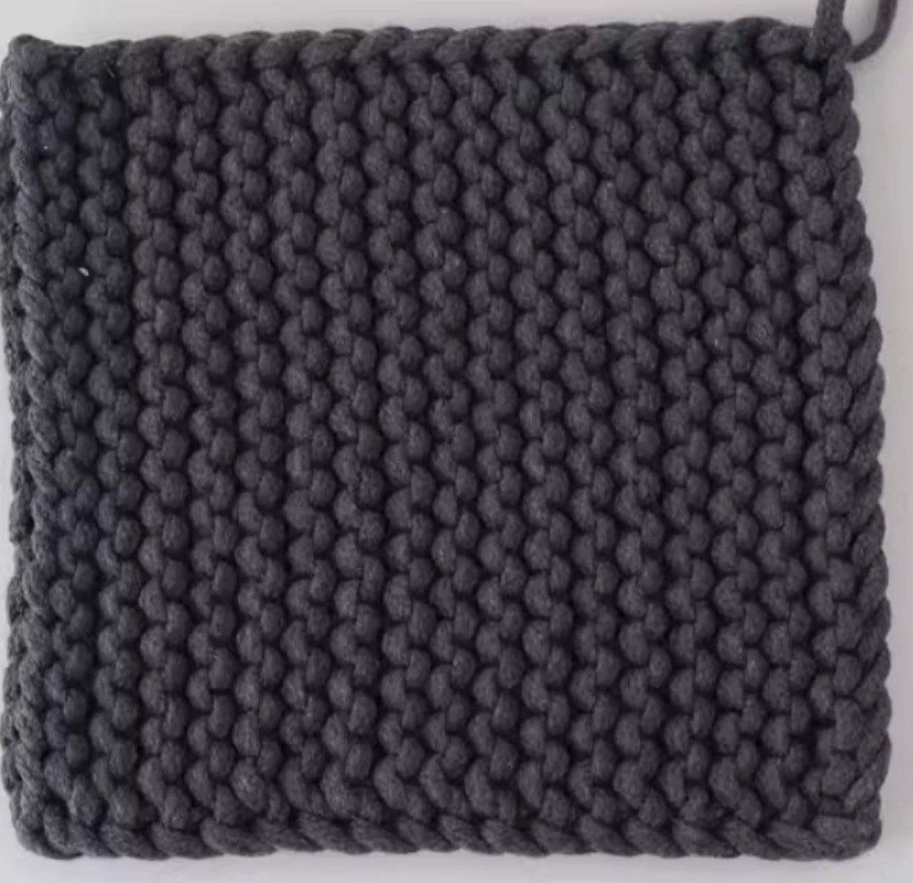 Cotton Crocheted Pot Holder: Khaki Small
